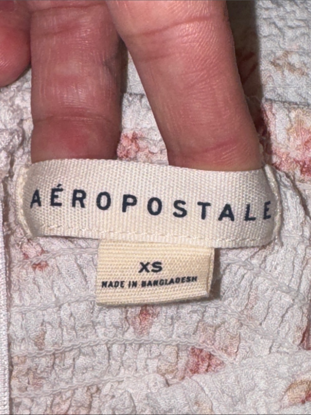 Aeropostale Pink & White Floral Smocked Mini Dress - Picture 3 of 3